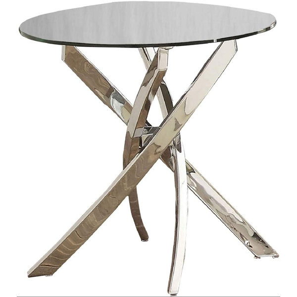 Orren Ellis Ruthena 21.63'' Tall Glass End Table Wayfair